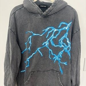 Vamtac (Aelfric Eden) Street Hoodie • Lightning Strike Graphic • Small oversized
